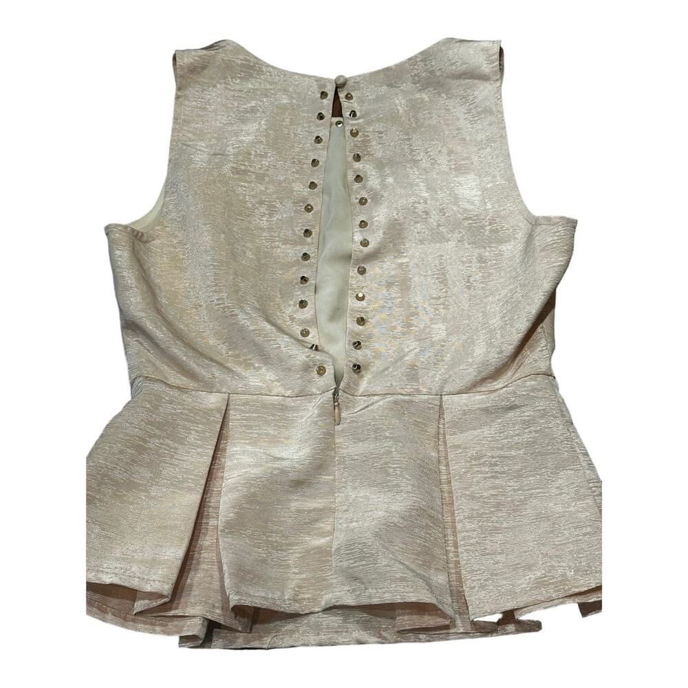 NWT Champagne Studded Open Back Peplum Top Medium- South Moon Under